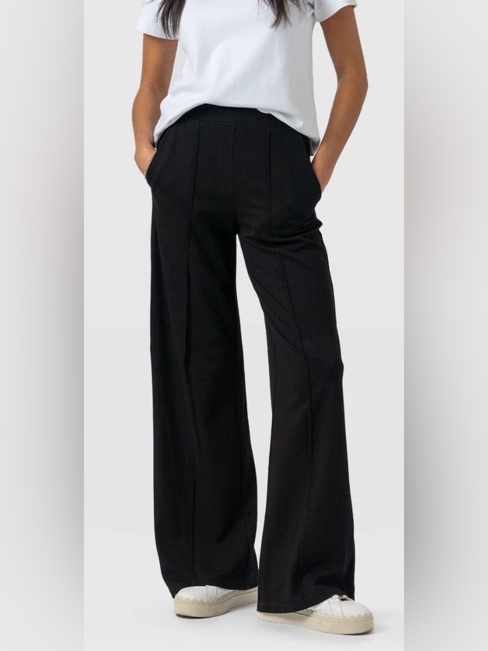 Saint + Sofia The Keller Wide Leg Pant in Black NWT